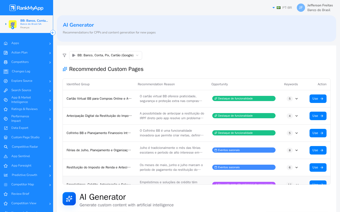 AI Generator &mdash; interface de gera&ccedil;&atilde;o